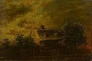 Ralph Albert Blakelock Farmhouse of F.B. Guest France oil painting artist